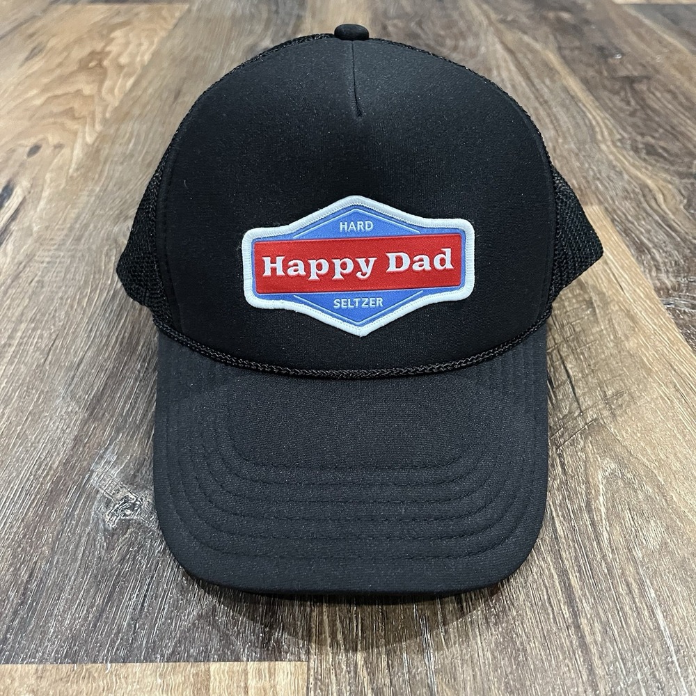 Happy Dad Logo Full Send Black Trucker Hat Cap Mesh Adjustable Snap Back NELK